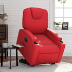 Electric recliner red faux leather