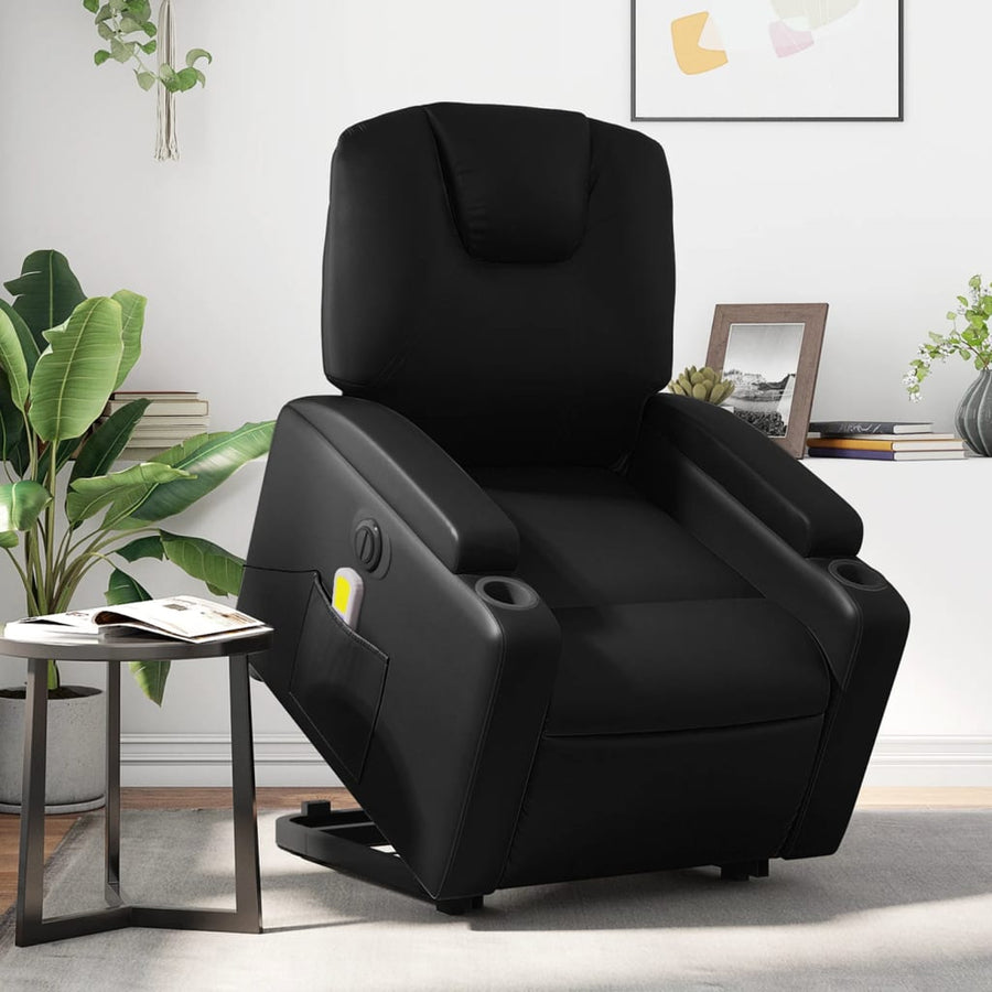 Sta-Op-Massagestoel Elektrisch Kunstleer Zwart Ja Elektrisch verstelbaar