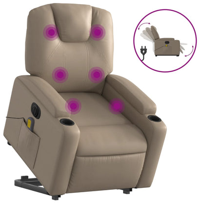 Sta-Op-Massagestoel Elektrisch Kunstleer Kleurig Cappuccino Ja Elektrisch verstelbaar