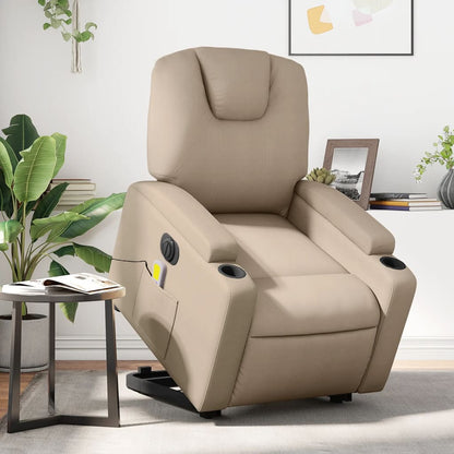 Sta-Op-Massagestoel Elektrisch Kunstleer Kleurig Cappuccino Ja Elektrisch verstelbaar