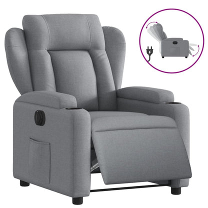 Fauteuil elektrisch verstelbaar stof lichtgrijs Nee Elektrisch verstelbaar