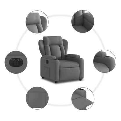 Fauteuil elektrisch verstelbaar stof donkergrijs Nee Elektrisch verstelbaar