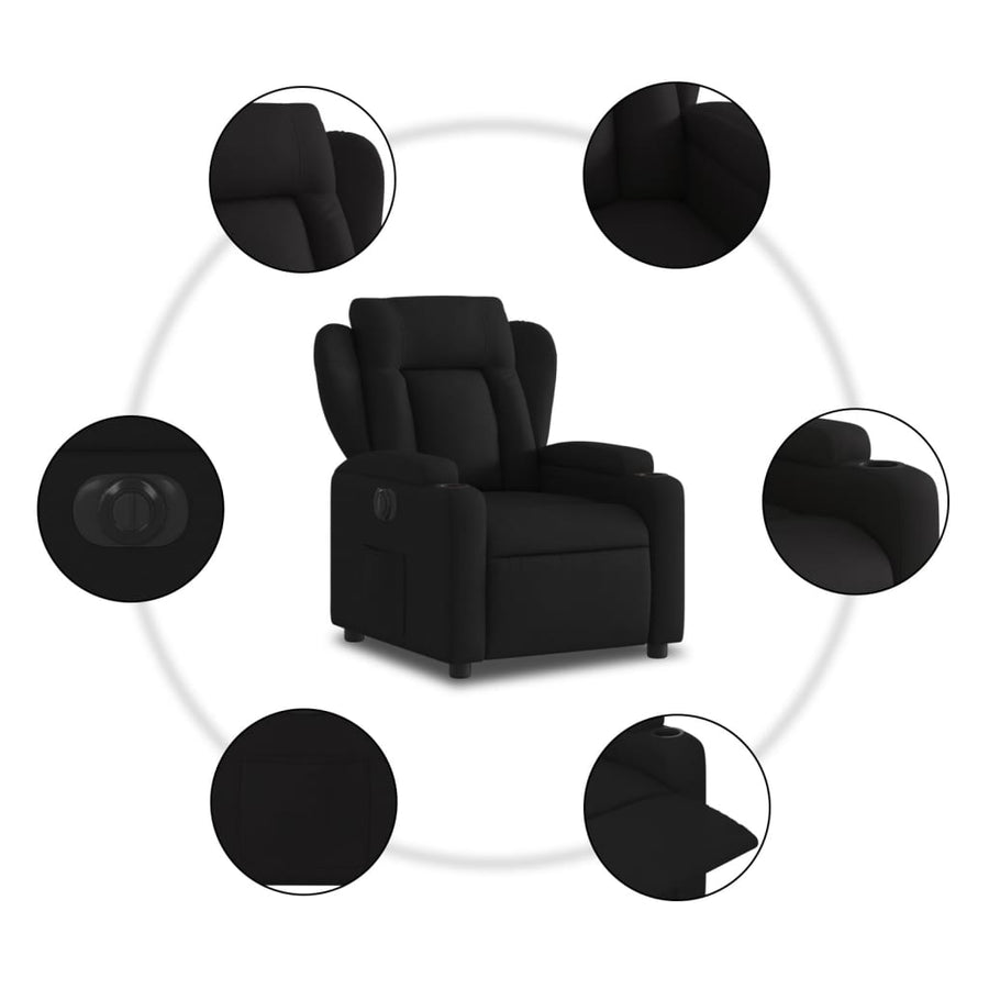 Fauteuil verstelbaar elektrisch stof zwart Nee Elektrisch verstelbaar