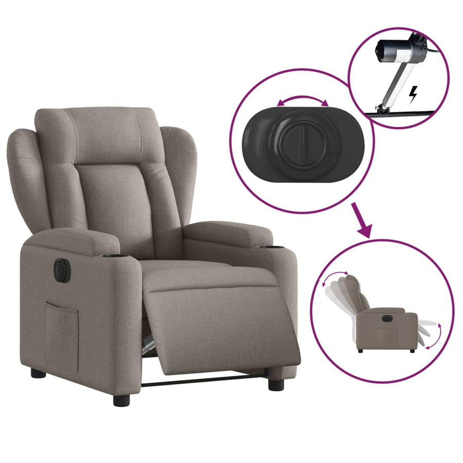 Fauteuil Verstelbaar Elektrisch Stof Taupe Nee Elektrisch verstelbaar