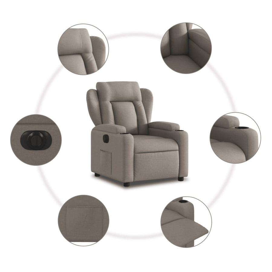 Fauteuil Verstelbaar Elektrisch Stof Taupe Nee Elektrisch verstelbaar
