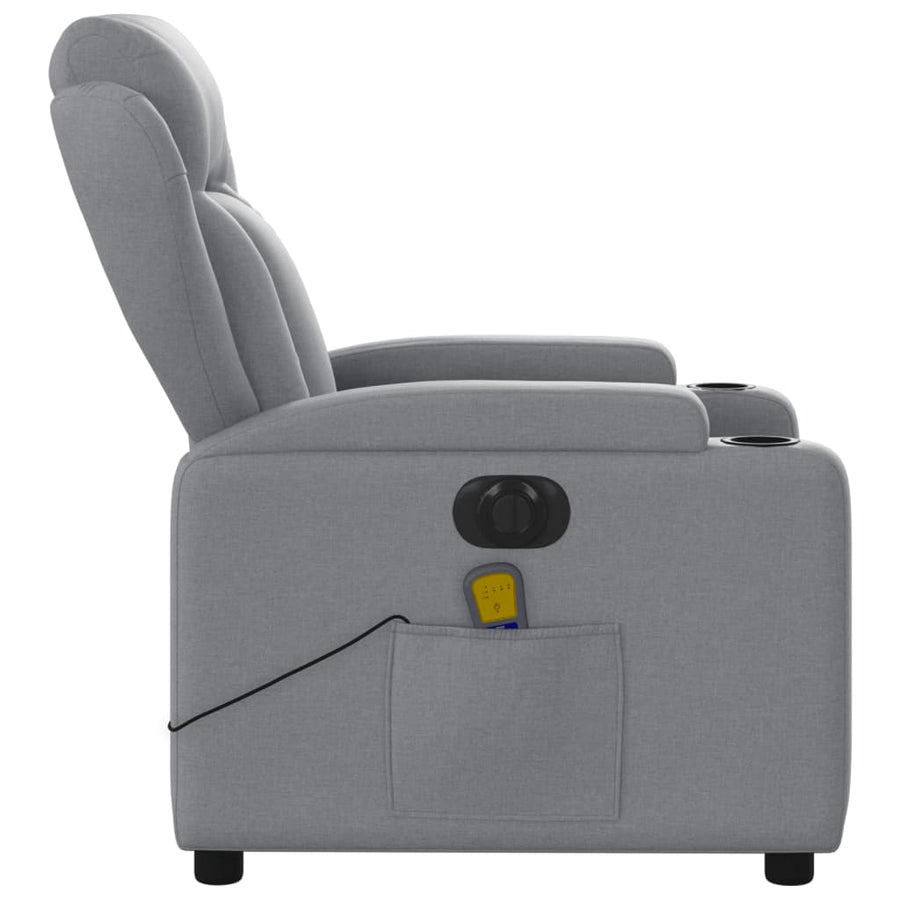 Massagestoel Stof Lichtgrijs Ja Elektrisch verstelbaar