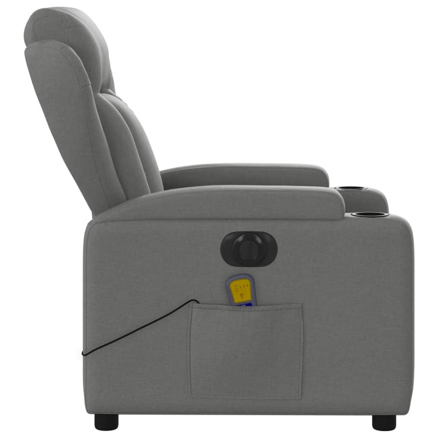 Massagestoel Stof Donkergrijs Ja Elektrisch verstelbaar