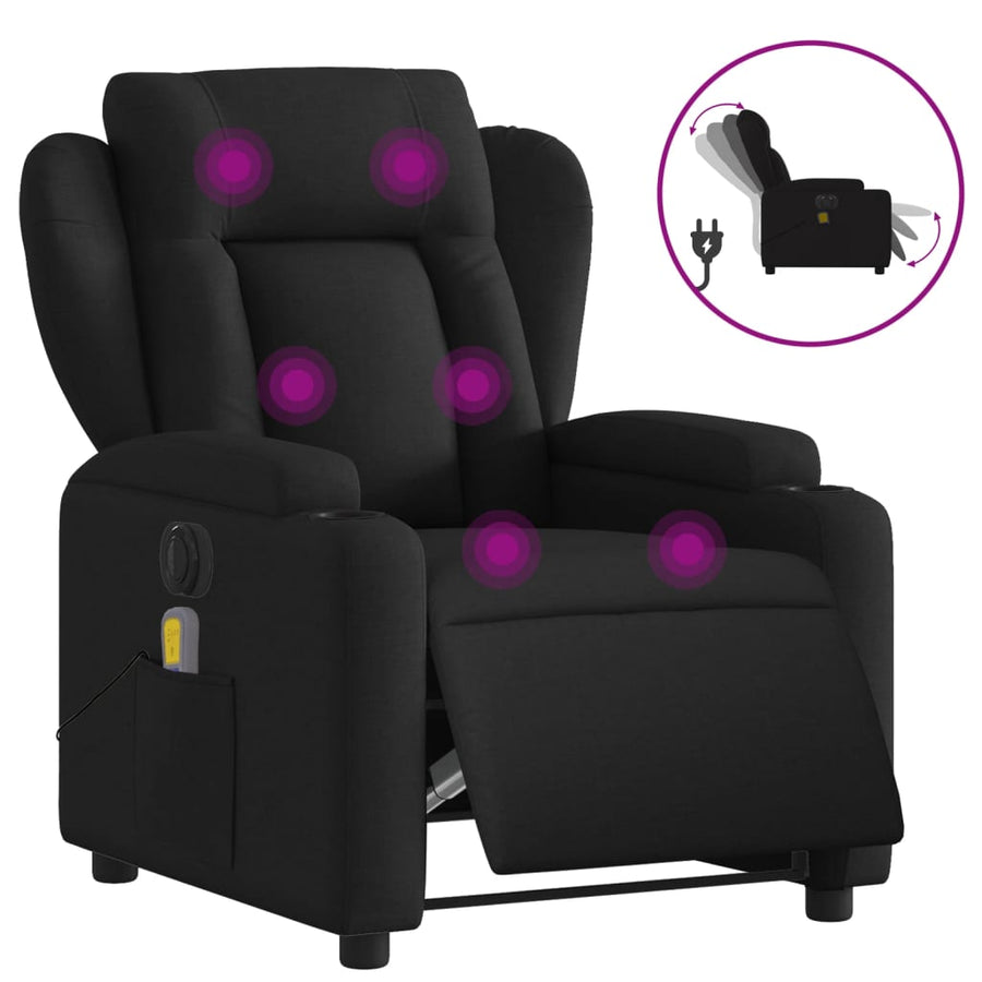 Massagestoel Stof Zwart Ja Elektrisch verstelbaar
