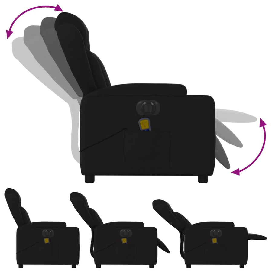 Massagestoel Stof Zwart Ja Elektrisch verstelbaar