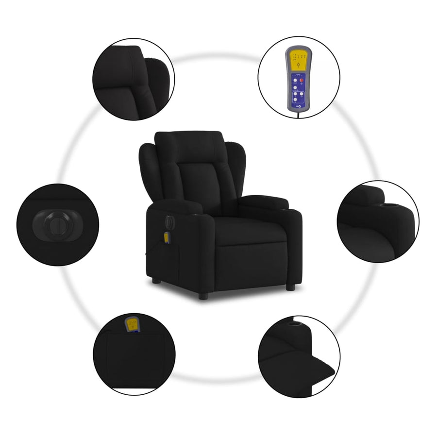 Massagestoel Stof Zwart Ja Elektrisch verstelbaar