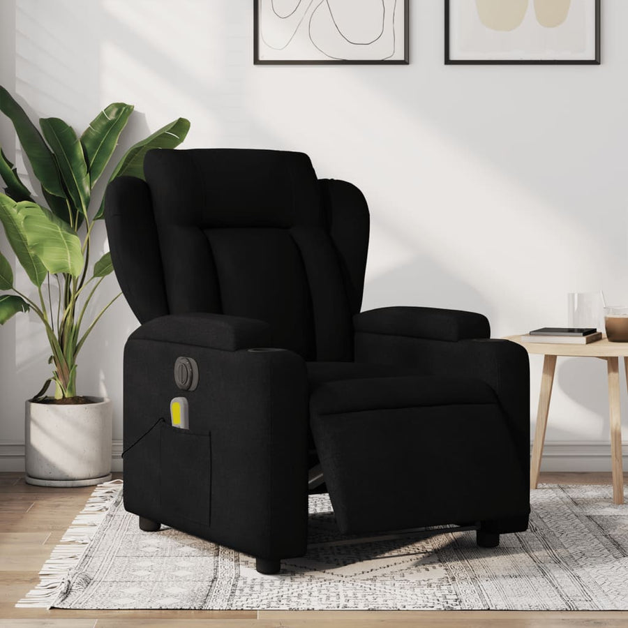 Massagestoel Stof Zwart Ja Elektrisch verstelbaar