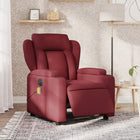 Electric adjustable massage chair, fabric, wine red