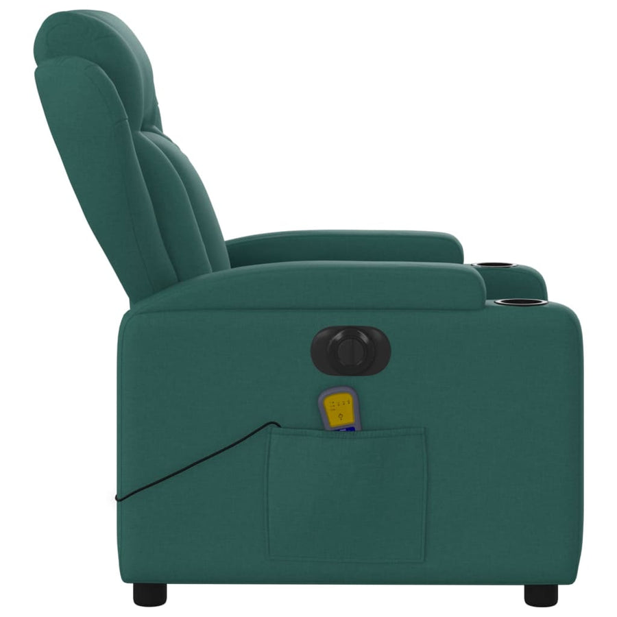 Massagestoel Stof Donkergroen Ja Elektrisch verstelbaar