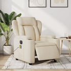 Electric massage chair, adjustable, fabric, cream-colored