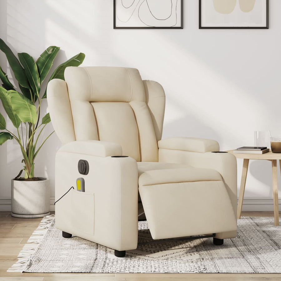 Massagestoel Stof Kleurig Crème Ja Elektrisch verstelbaar