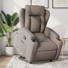 Rise and recline armchair adjustable fabric taupe