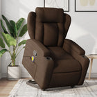 Lift-recliner massage chair adjustable fabric brown