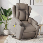 Sta-op massagestoel verstelbaar stof taupe 77x94.5x100 cm