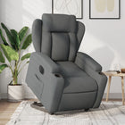 Electric adjustable recliner dark grey fabric
