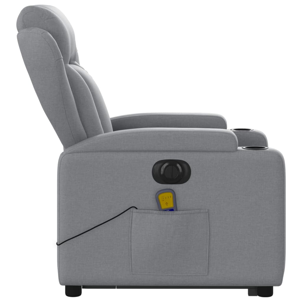 Sta-Op-Massagestoel Stof Lichtgrijs Ja Elektrisch verstelbaar