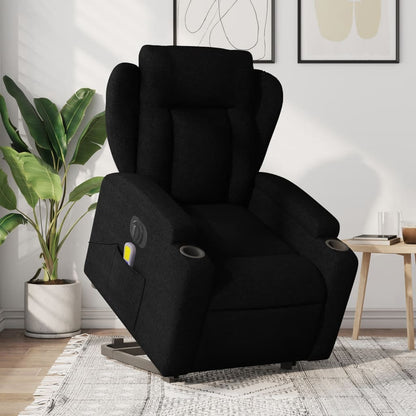 Sta-Op-Massagestoel Stof Zwart Ja Elektrisch verstelbaar