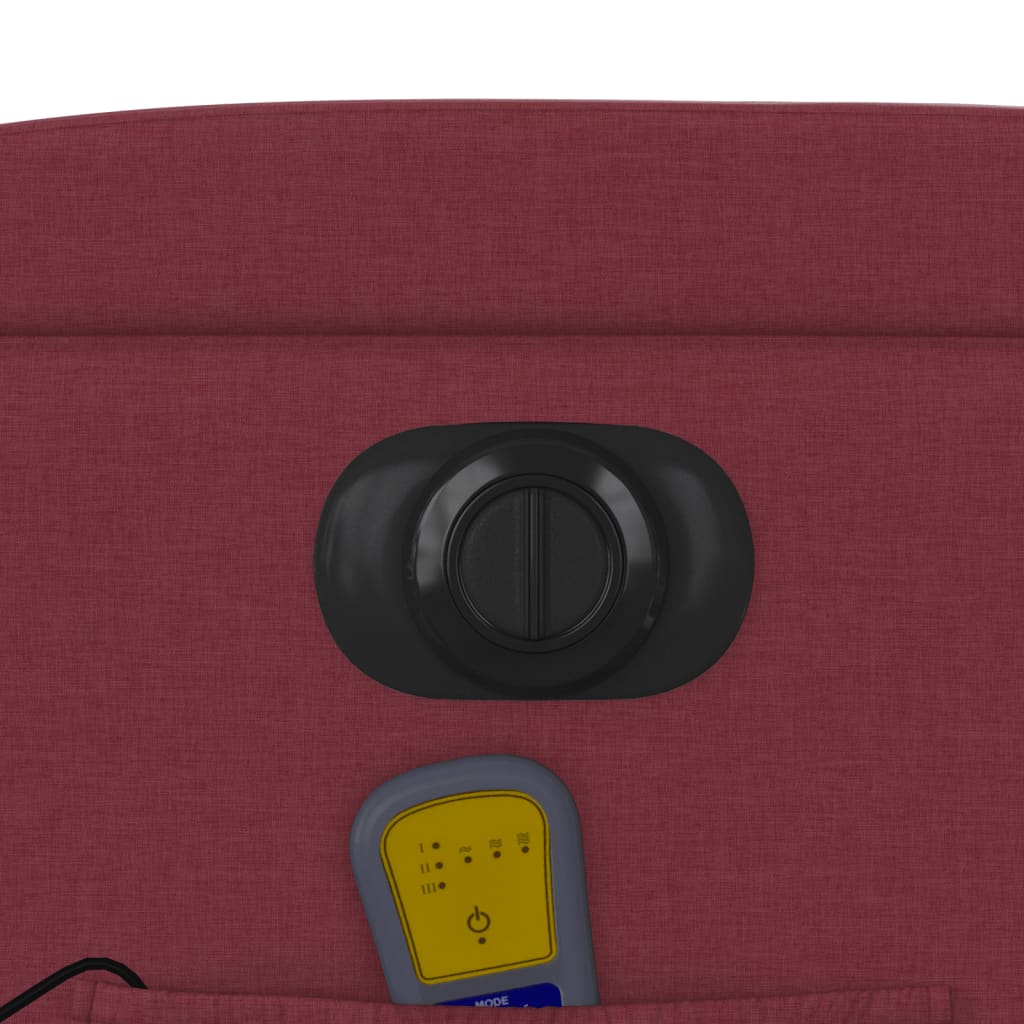 Sta-Op-Massagestoel Stof Wijnrood Ja Elektrisch verstelbaar