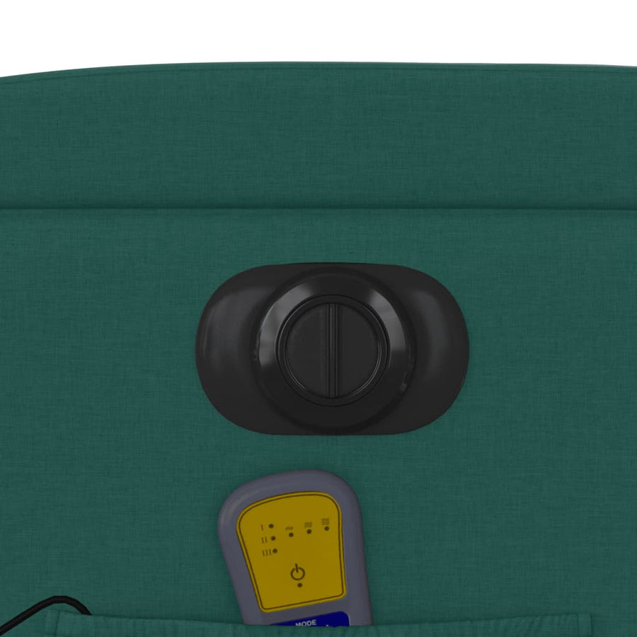 Sta-Op-Massagestoel Stof Donkergroen Ja Elektrisch verstelbaar