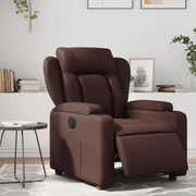 Fauteuil elektrisch verstelbaar kunstleer bruin