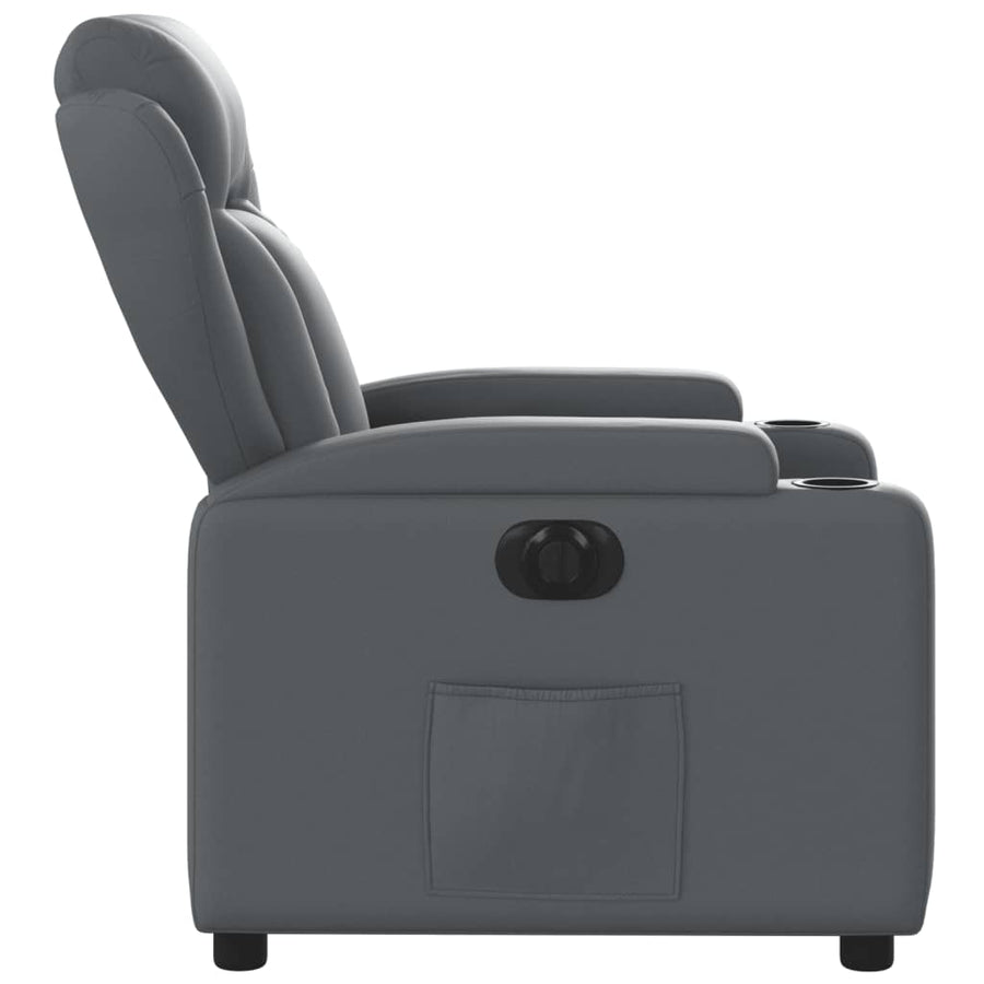 Fauteuil verstelbaar elektrisch kunstleer grijs Nee Elektrisch verstelbaar