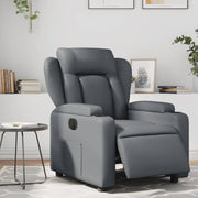 Fauteuil elektrisch verstelbaar kunstleer grijs