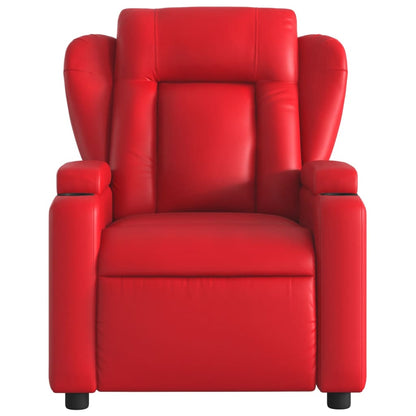 Fauteuil verstelbaar elektrisch kunstleer rood