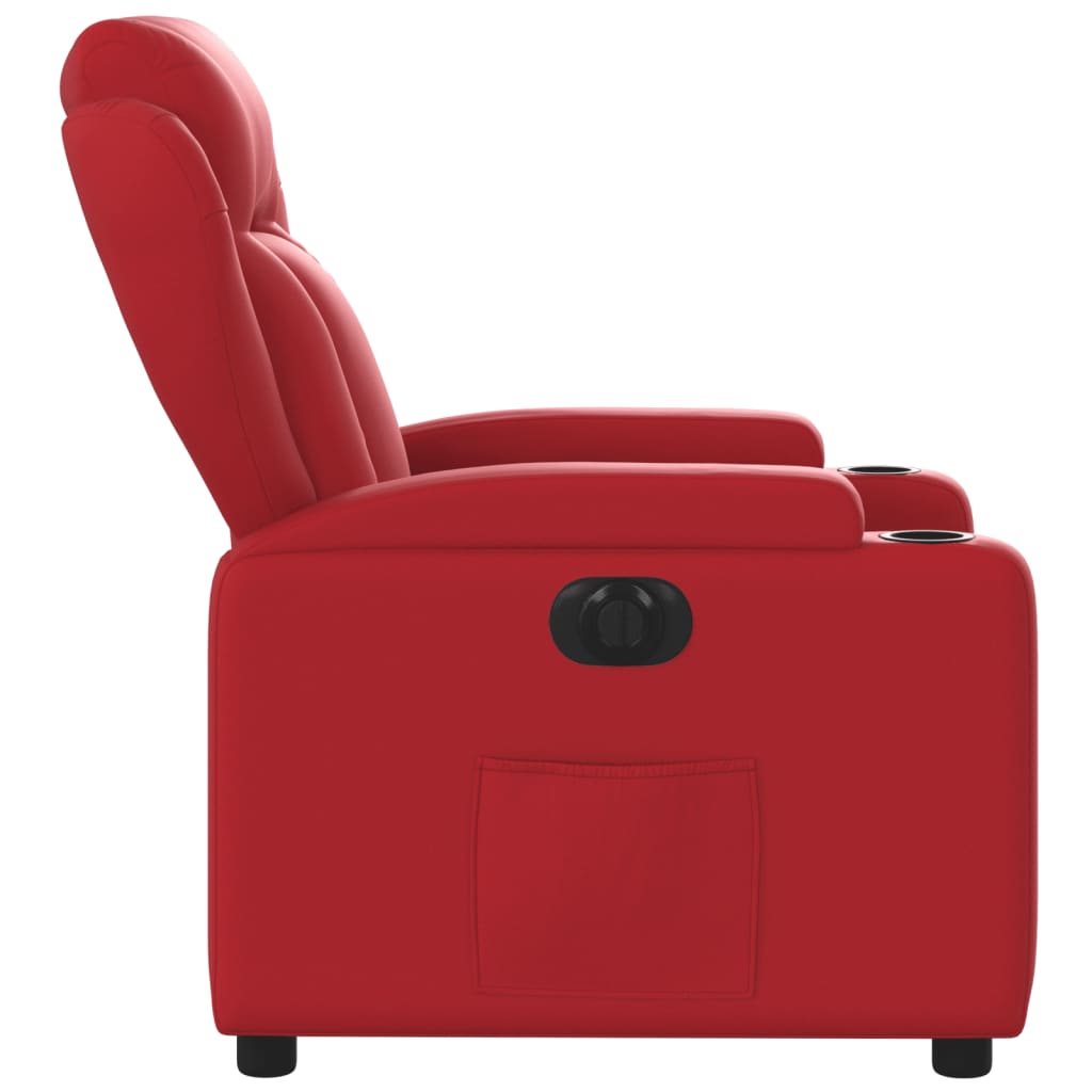 Fauteuil verstelbaar elektrisch kunstleer rood