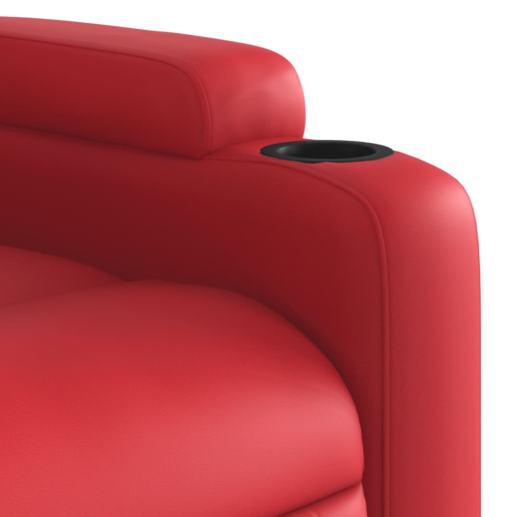 Fauteuil verstelbaar elektrisch kunstleer rood
