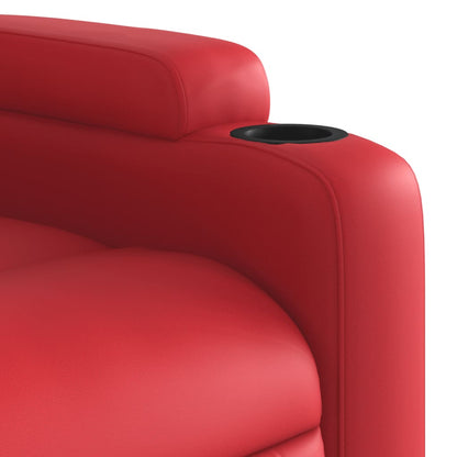 Fauteuil verstelbaar elektrisch kunstleer rood