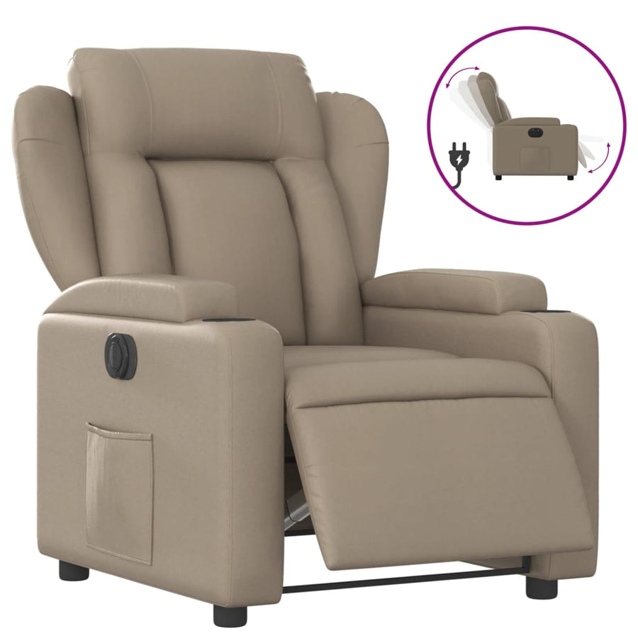 Fauteuil Verstelbaar Elektrisch Kunstleer Kleurig Cappuccino Nee Elektrisch verstelbaar