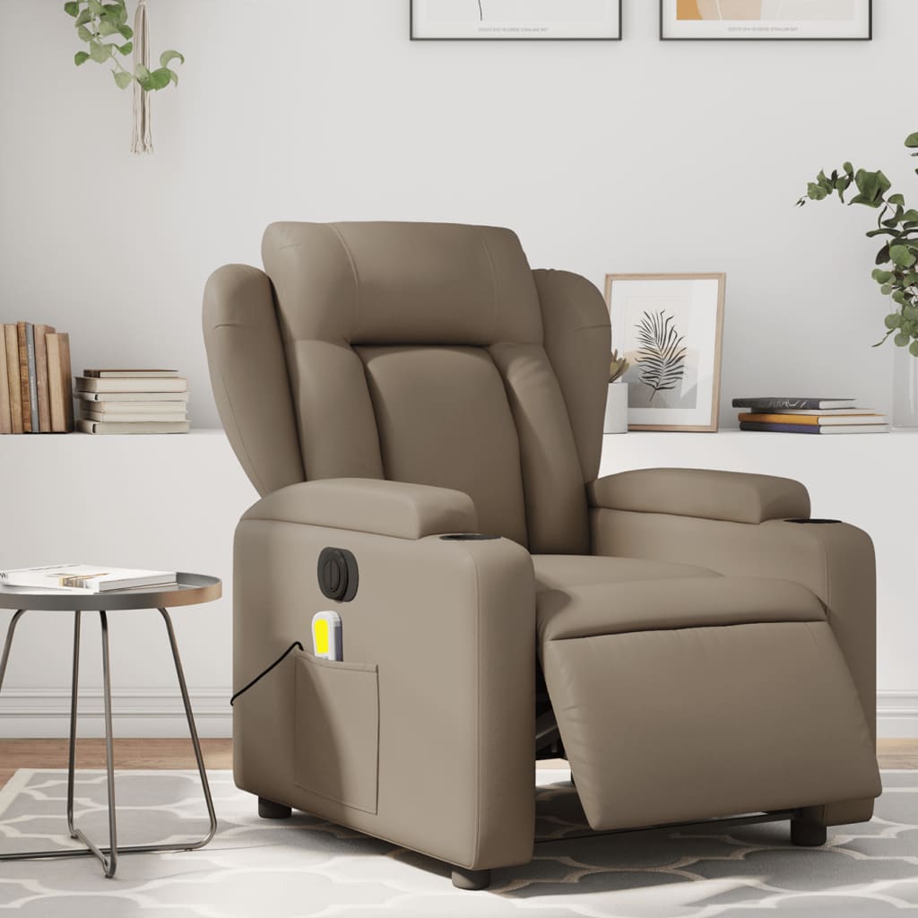 Massagestoel Verstelbaar Elektrisch Kunstleer Kleurig Cappuccino Ja Elektrisch verstelbaar