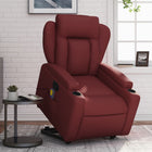 Lift Recliner Adjustable Faux Leather Wine Red