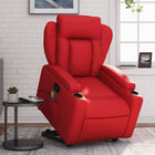 Recliner massage chair adjustable faux leather red