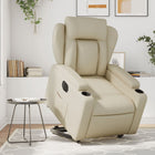 Electric lift-recliner cream faux leather