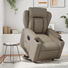 Electric recliner faux leather cappuccino-colored