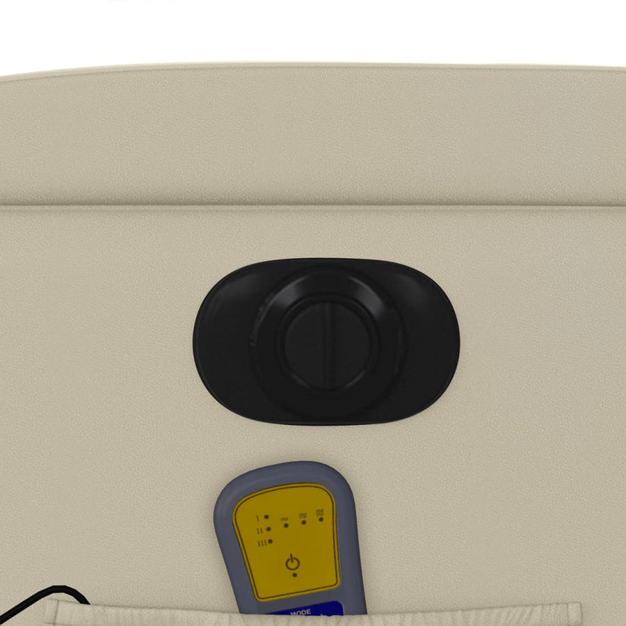 Sta-Op-Massagestoel Elektrisch Kunstleer Kleurig Crème Ja Elektrisch verstelbaar