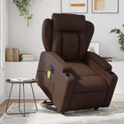 Electric Lift Recliner Massage Chair Artificial Leather Brown