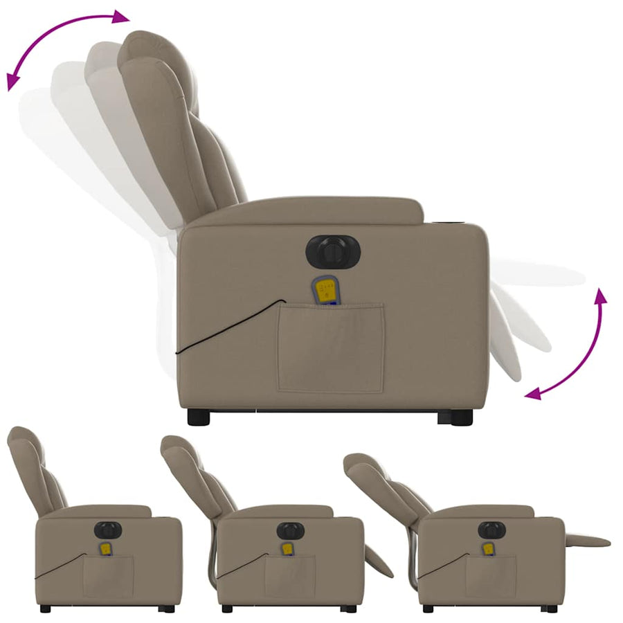 Sta-op-massagestoel elektrisch kunstleer cappuccinokleurig