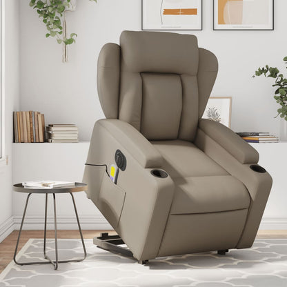 Sta-Op-Massagestoel Elektrisch Kunstleer Kleurig Cappuccino Ja Elektrisch verstelbaar