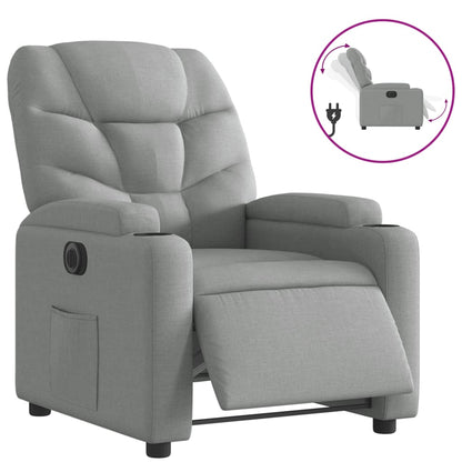 Fauteuil elektrisch verstelbaar stof lichtgrijs Nee Elektrisch verstelbaar