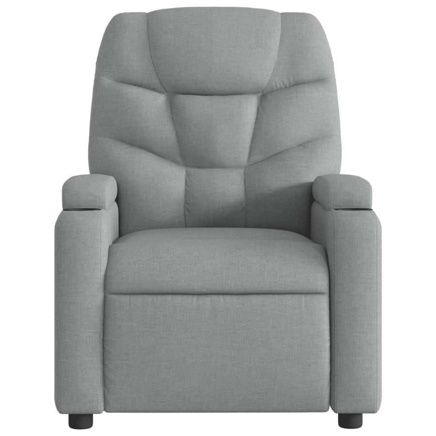 Fauteuil elektrisch verstelbaar stof lichtgrijs