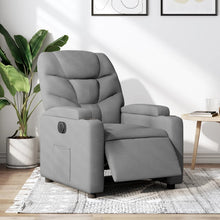 Fauteuil elektrisch verstelbaar stof lichtgrijs