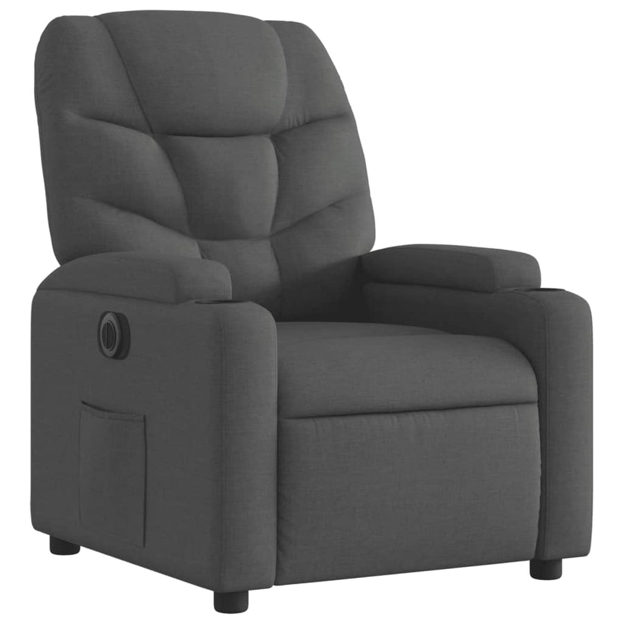 Fauteuil verstelbaar elektrisch stof zwart 1 Nee