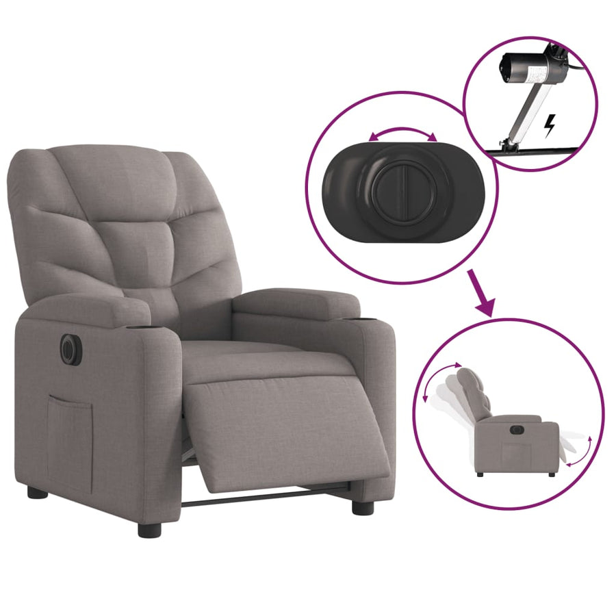 Fauteuil Verstelbaar Elektrisch Stof Taupe Nee Elektrisch verstelbaar