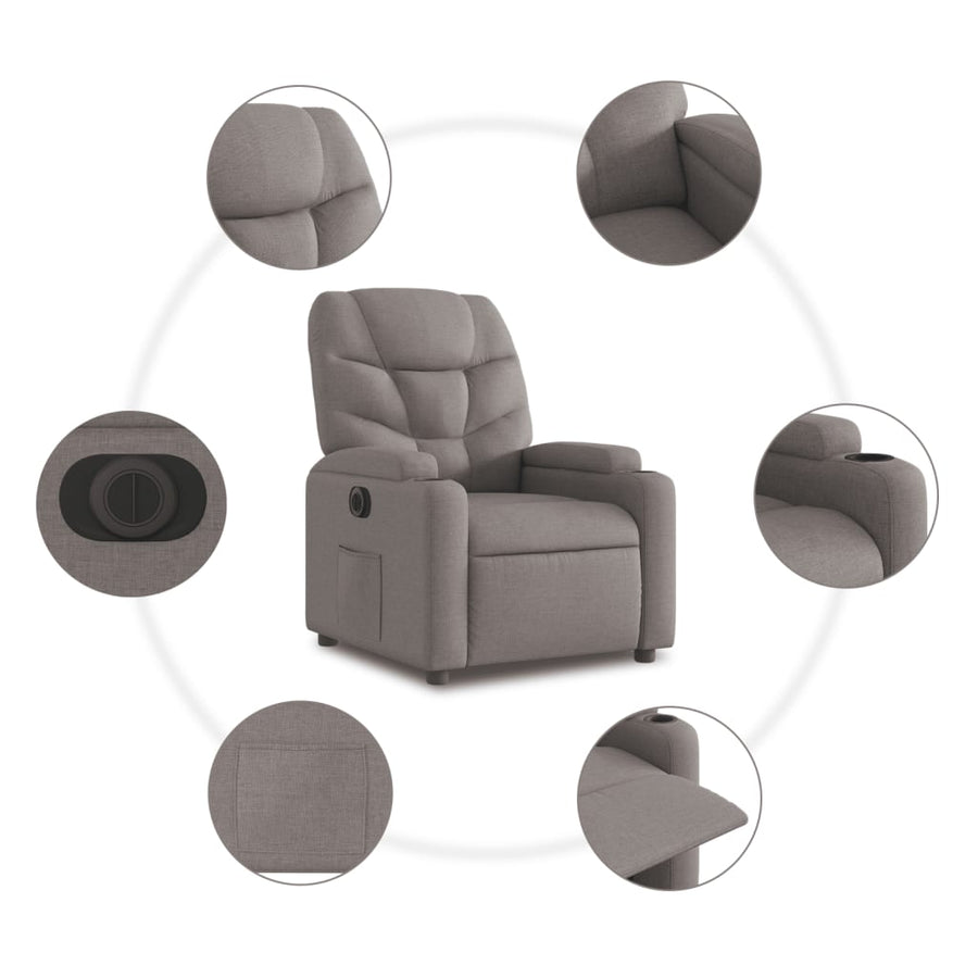 Fauteuil Verstelbaar Elektrisch Stof Taupe Nee Elektrisch verstelbaar
